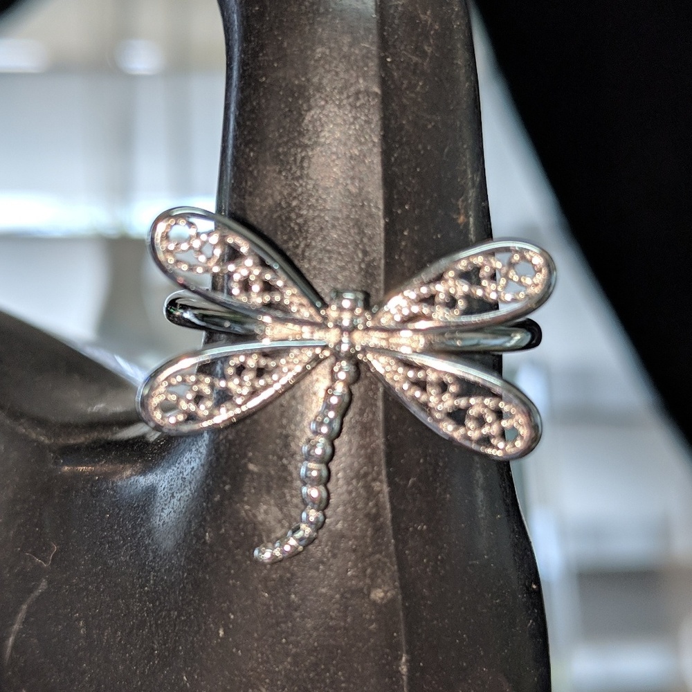 Sterling silver dragonfly ring.